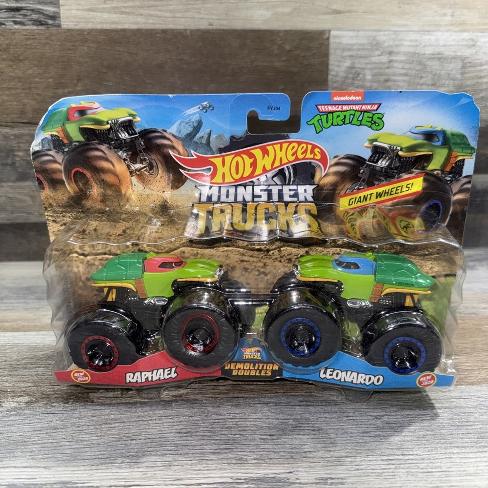 Hot Wheels Monster Trucks TMNT Demolition Doubles 2-Pack Raphael/Leonardo 1:64